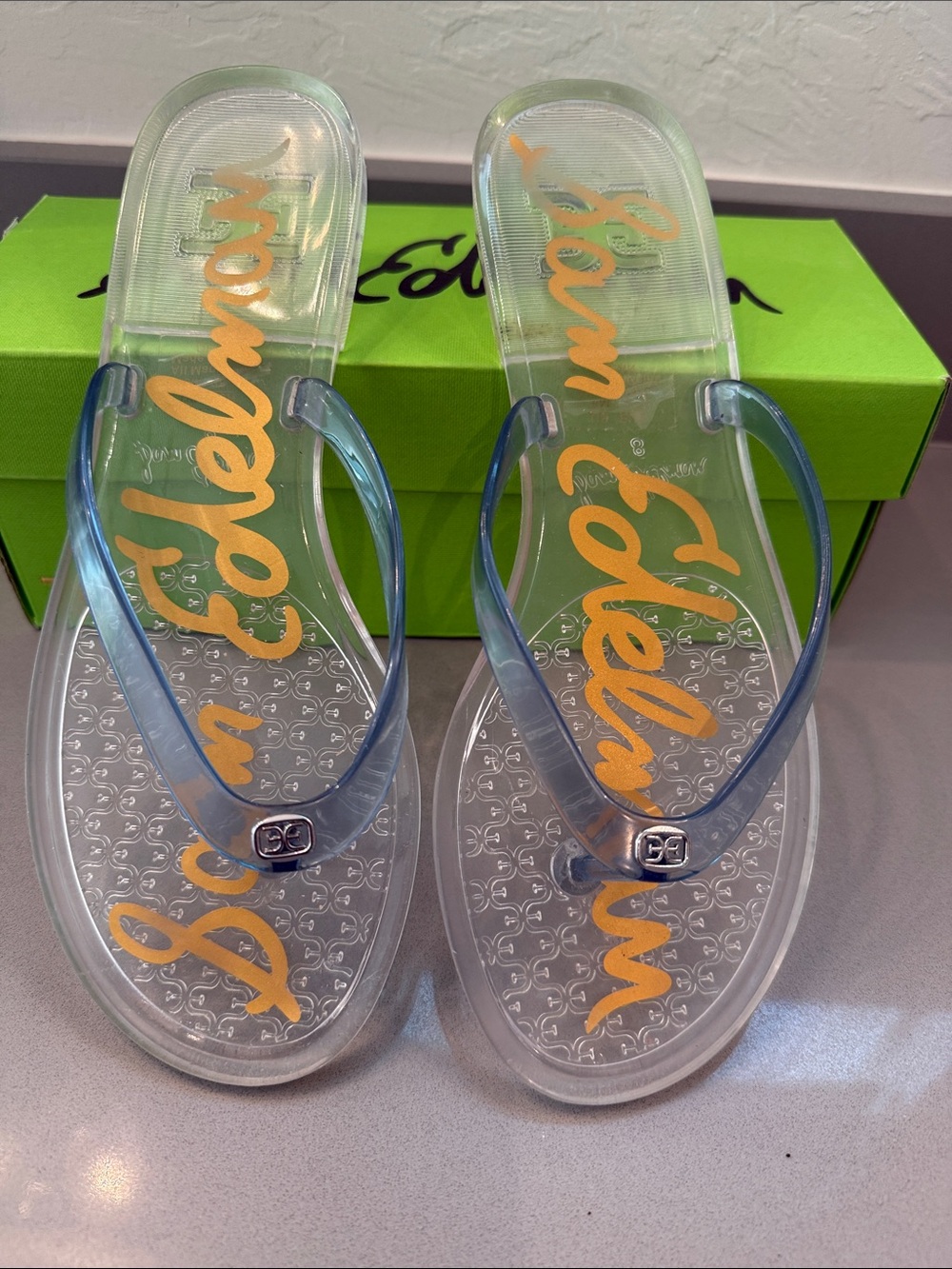 Sam Edelman Dean Clear Blue Jelly flip flop